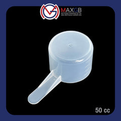 ช้อนตวง PP เกรดอาหาร (PP Measuring Scoop) 50 กรัม · หุ้มถุงพลาสติกรายชิ้น · แพ็ค 100 ชิ้น