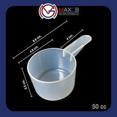ช้อนตวง PP เกรดอาหาร (PP Measuring Scoop) 50 กรัม · หุ้มถุงพลาสติกรายชิ้น · แพ็ค 100 ชิ้น