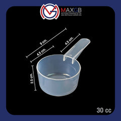 ช้อนตวง PP เกรดอาหาร (PP Measuring Scoop) 30 กรัม · หุ้มถุงพลาสติกรายชิ้น · แพ็ค 100 ชิ้น