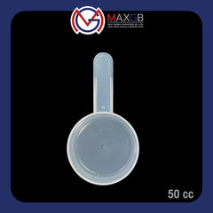 ช้อนตวง PP เกรดอาหาร (PP Measuring Scoop) 50 กรัม · หุ้มถุงพลาสติกรายชิ้น · แพ็ค 100 ชิ้น
