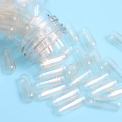 แคปซูลเปล่า HPMC จากพืช (Empty HPMC Capsule) เบอร์ 1 · สีใส · เกรด B · 1,000 แคปซูล/แพ็ค